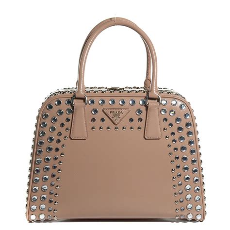 prada saffiano crystal top handle bag square